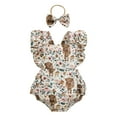 thumbnail image 1 of Elippeo Cow Print Romper with Headband, Size 0-6 Months (Girl's), 1 of 10