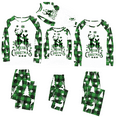 thumbnail image 1 of Elippeo Family Matching Christmas Pajamas, Baby Romper/Deer Letter Snowflake Pattern Long Sleeve Tops and Plaid Pants Sleepwear Set, 1 of 6