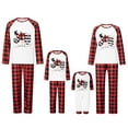 thumbnail image 1 of Elippeo Family Matching Christmas Pajamas, Baby Romper/Letter Print Long Sleeve Tops and Plaid Pants Sleepwear Set, 1 of 10