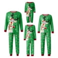 thumbnail image 1 of Elippeo Family Matching Christmas Pajamas, Cartoon Elk Snowflake Print Long-Sleeved Tops + Elastic Waist Trousers, 1 of 9