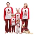 thumbnail image 1 of Elippeo Family Matching Christmas Pajamas, Letter  Gnome Hat Print Long-Sleeved Tops + Plaid Trousers Sleepwear Outfits, 1 of 5