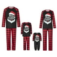 thumbnail image 1 of Elippeo Family Matching Christmas Pajamas, Letter  Hat Print Long-Sleeved Round Neck Tops + Plaid Pattern Trousers Sleepwear Outfits, 1 of 10