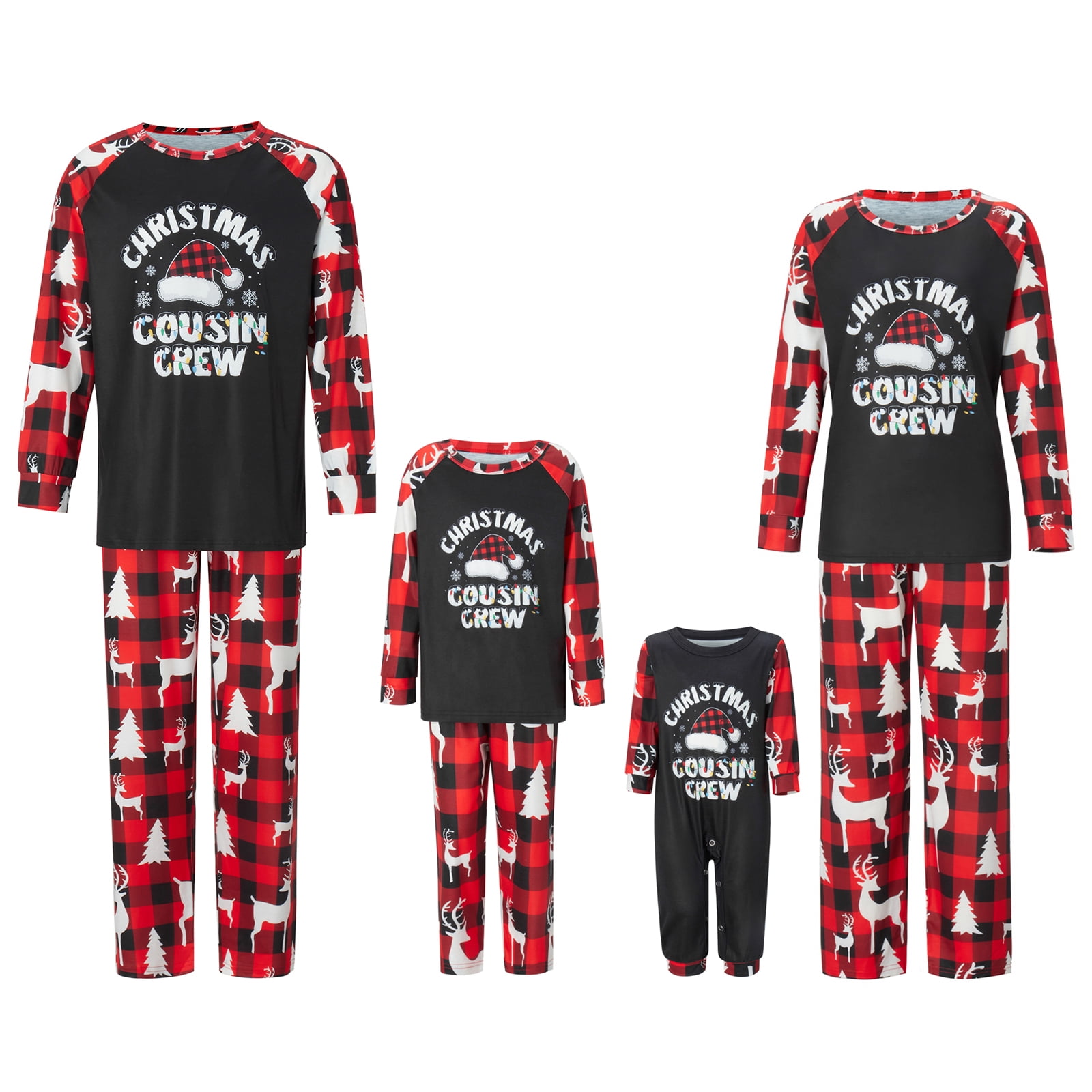 Elippeo Family Matching Christmas Pajamas, Letter Hat Print Long ...
