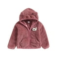 thumbnail image 1 of Elippeo Infant Baby Girl Boy Winter Fuzzy Coat 6M 9M 12M 18M 24M 3D Bear Hooded Jacket Zipper Closure Fleece Outerwear Gray, 1 of 10