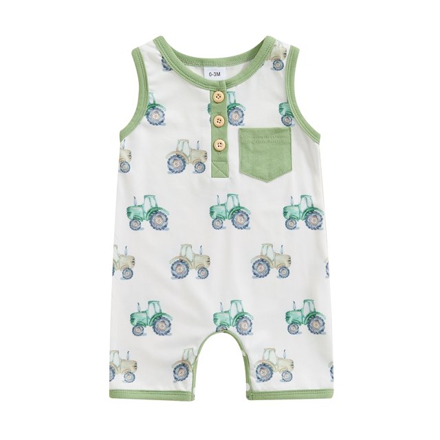Elippeo Infant Boy Summer Tank Romper 3 6 9 12 18 Months Cartoon Animal