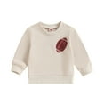 thumbnail image 1 of Elippeo Lioraitiin 0-3Years Toddler Boys Girls Sweatshirts 6M 12M 18M 24M 3Y Long Sleeve Round Neck Football Print Tops Fall Baby Clothes, 1 of 8