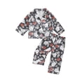thumbnail image 1 of Elippeo Little Girls Halloween Pajamas Set, Pumpkin Print Long Sleeve Button Down Tops Elastic Waist Pants 2 Piece Set for Fall 12 18 24 Months 3 4 5 Years, 1 of 8