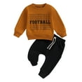 thumbnail image 1 of Elippeo Toddler Boys 2PCS Pants Sets 6M 12M 18M 24M 3Y Long Sleeve Letter Print Tops and Drawstring Pants Sets, 1 of 10