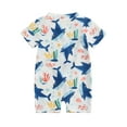 thumbnail image 1 of Elippeo Toddler Boys Rash Guard Swimsuit Rompers 3 6 12 18 24 Months 3 Years Zipper Short Sleeve Whale/Dinosaur Print Kids Bathing Suit Baby Swimwear, 1 of 9