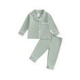 thumbnail image 1 of Elippeo Toddler Girls Boys Fall Pajamas Set Patchwork Long Sleeve Shirts Tops Long Pants 2 Pieces Lounge Suit Sleepwear 6 12 18 24 Months 2 3 4 5 Years, 1 of 9