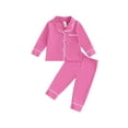 thumbnail image 1 of Elippeo Toddler Girls Boys Fall Pajamas Set Patchwork Long Sleeve Shirts Tops Long Pants 2 Pieces Lounge Suit Sleepwear 6 12 18 24 Months 2 3 4 5 Years, 1 of 9