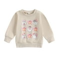 thumbnail image 1 of Elippeo Toddler Girls Sweatshirts 6 12 18 24 Months 3 4 Years Classic Bow Ghost Print Long Sleeve Round Neck Pullovers Spring Fall Tops, 1 of 10