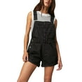 thumbnail image 1 of Elippeo Women Denim Bib Overalls Adjustable Straps Pocket Romper Shorts Casual Rolled Cuff Shortalls, 1 of 9