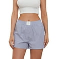 thumbnail image 1 of Elippeo Women Striped Shorts  Elastic Waist Summer Casual Shorts Streetwear for Daily Date, 1 of 8