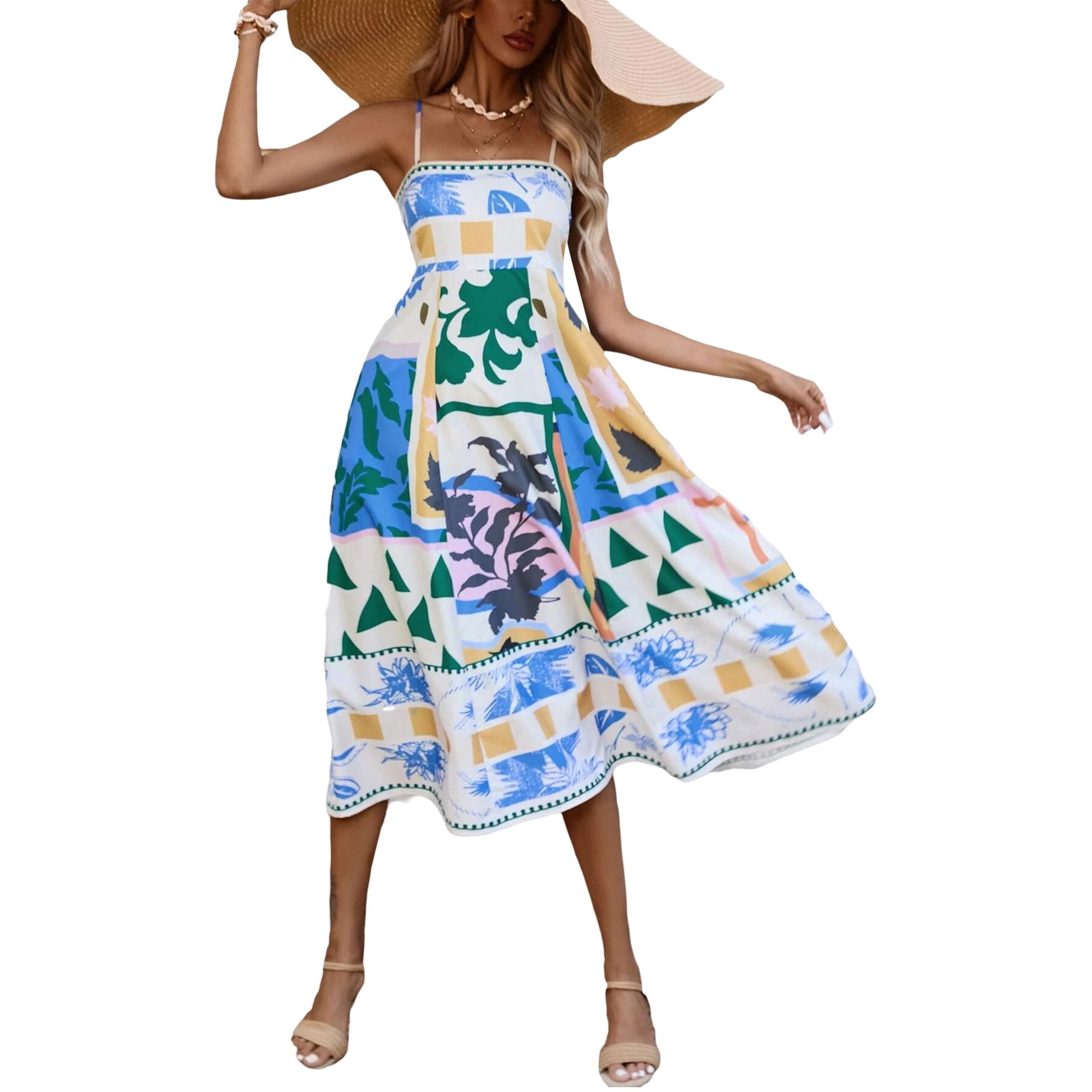 Summer Lace Trim Casual A-Line Dress
