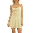 thumbnail image 1 of Elippeo Women Summer Mini Cami Dress Solid Color Sleeveless Tie Up Above Knee Party Dress, 1 of 10
