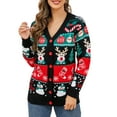 thumbnail image 1 of Elippeo Women’s Cardigans Christmas Sweaters Long Sleeve V Neck Button Down Sweaters Classic Winter Tops, 1 of 9