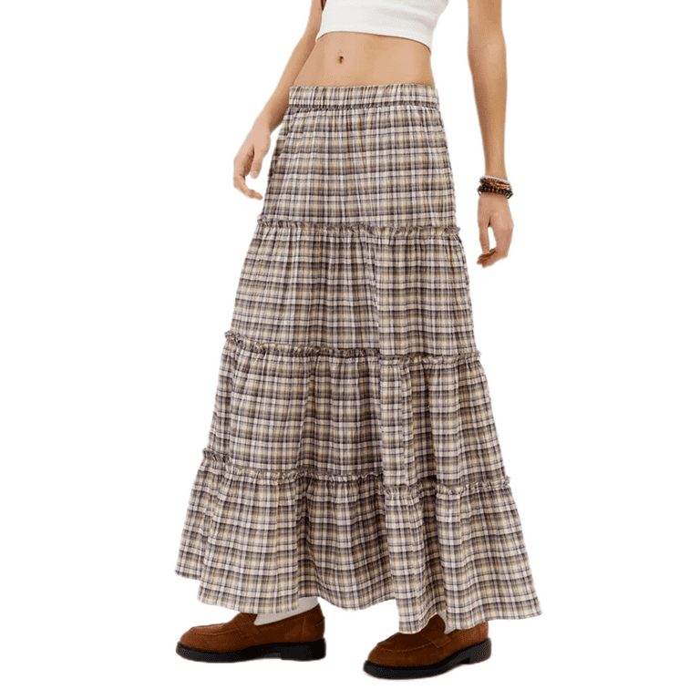 Retro Plaid Winter Autumn Skirt Women 4622