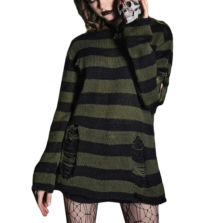 Stripe Round Neck Long Sleeve Sweaters Stripe Round Neck Long Sleeve Sweaters