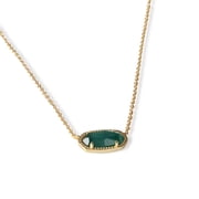 Elisa Emerald Cats Eye Pendant Necklace