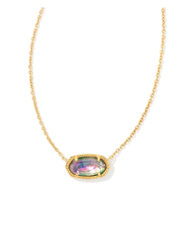Elisa Birthstone Necklace - Necklace for Women - Lobster-claw Closure - Rose Gold Plated Brass Gold Lilac Abalone One Size One Size