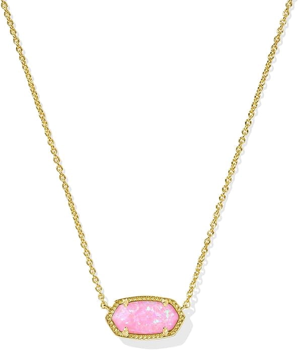 Kendra Scott Elisa Short Pendant Necklace Gold Carnation Kyocera Opal