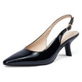 thumbnail image 1 of Elisabet Tang Women's Slingback Kitten Heel Pointed Closed Toe Stiletto Pumps Slip on Elastic Strap Wedding Party Dress Sandals Shoes, 1 of 9