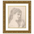 thumbnail image 1 of Elisabeth Jerichau Baumann 12x14 Gold Ornate Wood Frame and Double Matted Museum Art Print Titled - Breast Image of a Woman Who Braids Her Hair (1833), 1 of 4