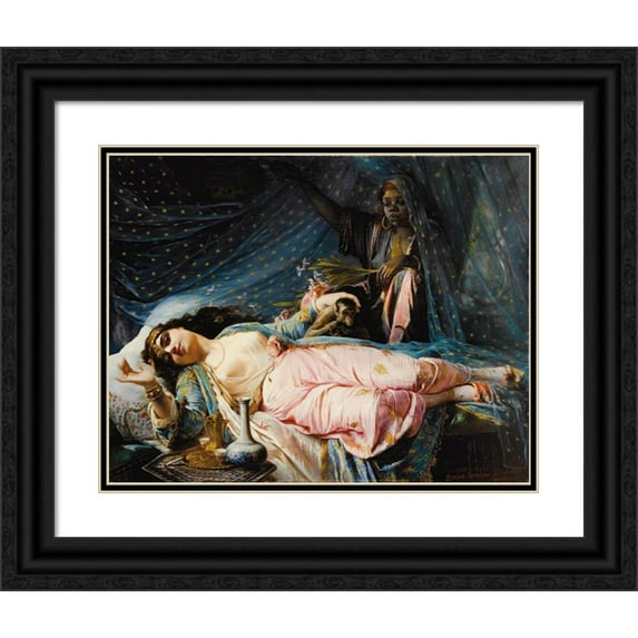 Elisabeth Jerichau Baumann 24x20 Black Ornate Framed Double Matted Museum Art Print Titled: Princess Nazili Hanum (1875)