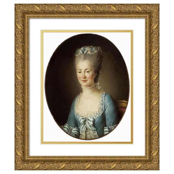 Elisabeth Louise Vigée Le Brun 12x14 Gold Ornate Wood Frame and Double Matted Museum Art Print Titled - Portrait of Young Woman