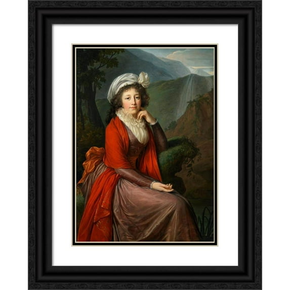 Elisabeth Louise Vigée Le Brun 14x18 Black Ornate Wood Framed Double Matted Museum Art Print Titled - Portrait of Countess Maria Theresia Bucquoi, Born Parr (1793)
