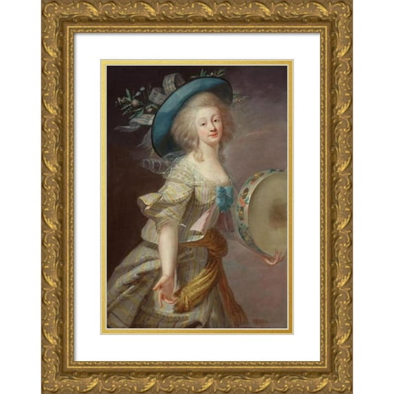 Elisabeth Louise Vigée Le Brun 14x18 Gold Ornate Wood Frame and Double Matted Museum Art Print Titled - Portrait of a Dancer (1780-1789)