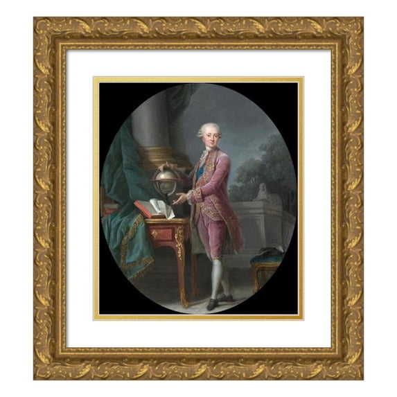 Elisabeth Louise Vigée Le Brun 15x17 Gold Ornate Wood Frame and Double Matted Museum Art Print Titled - Portrait of the Prince of Nassau (1776)