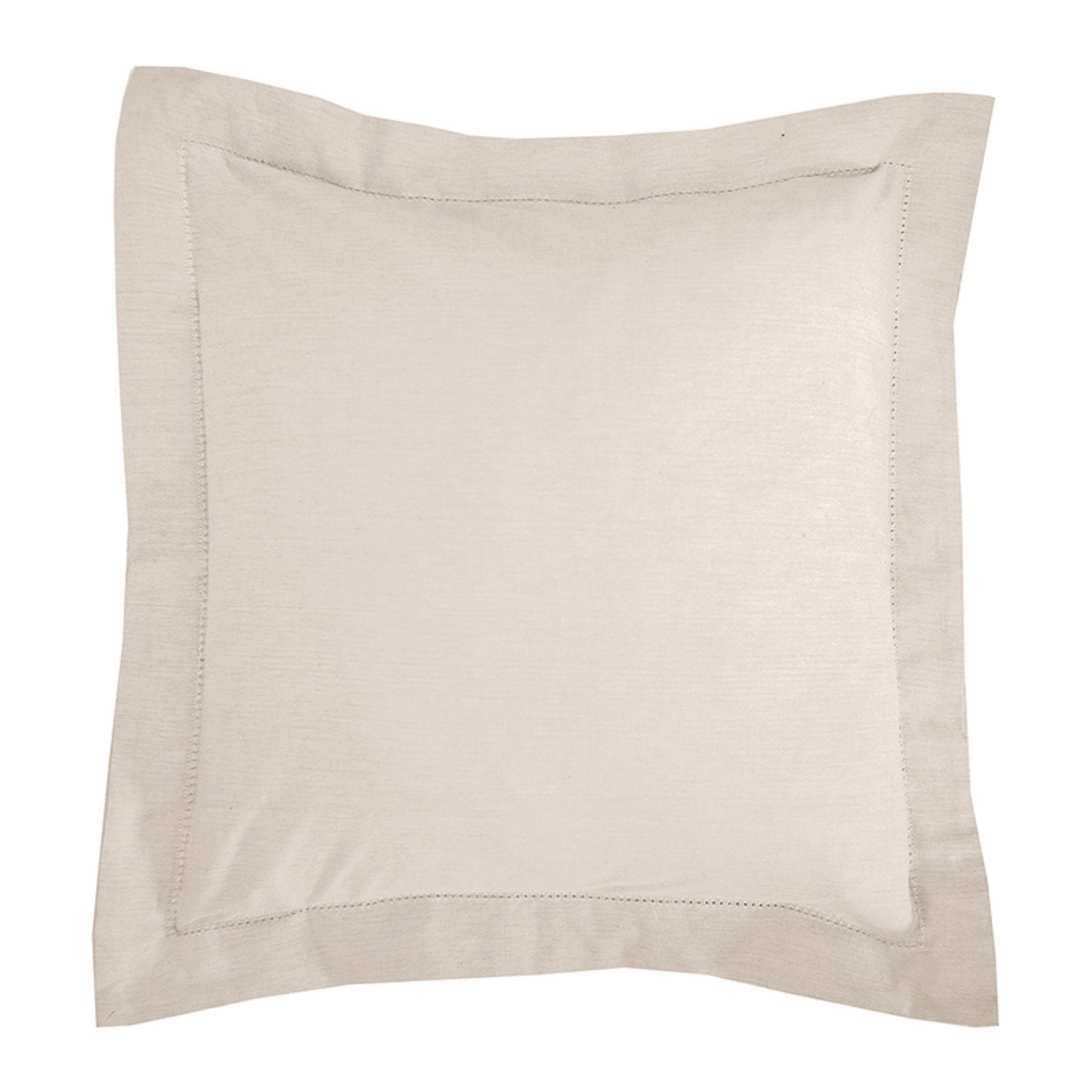 Elisabeth York Blue Cotton Hemstitch Throw Pillow