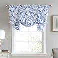 thumbnail image 1 of Elise 1-Piece Medium Blue Floral Cotton Valance, 1 of 1