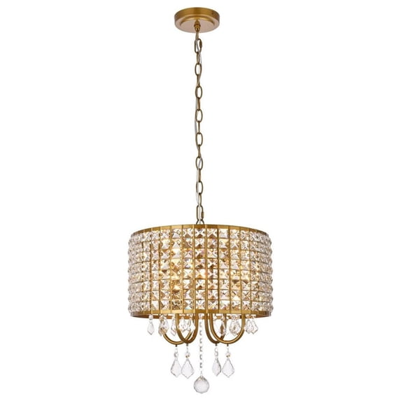Elise 14 inch pendant in brass