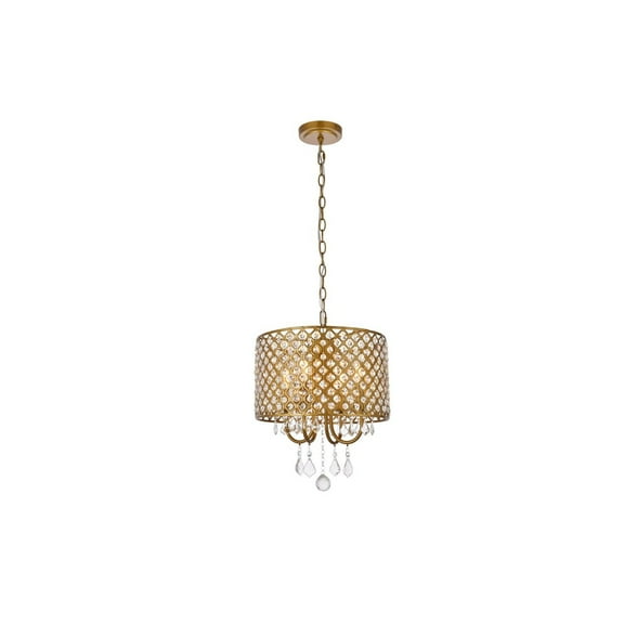 Elise 14 inch pendant in brass