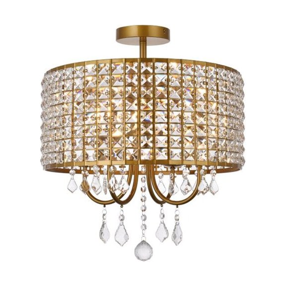 Elise 17 inch flush mount in brass