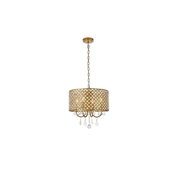 Elise 17 inch pendant in brass