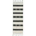 thumbnail image 1 of Elise 3 x 8 Shag Area Rug, Handwoven Wool, Ivory and Black Moroccan Design, 1 of 5