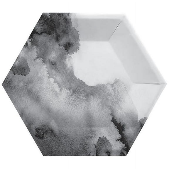 Elise 354079 10 in. Hexagon Banquet Plate, Black