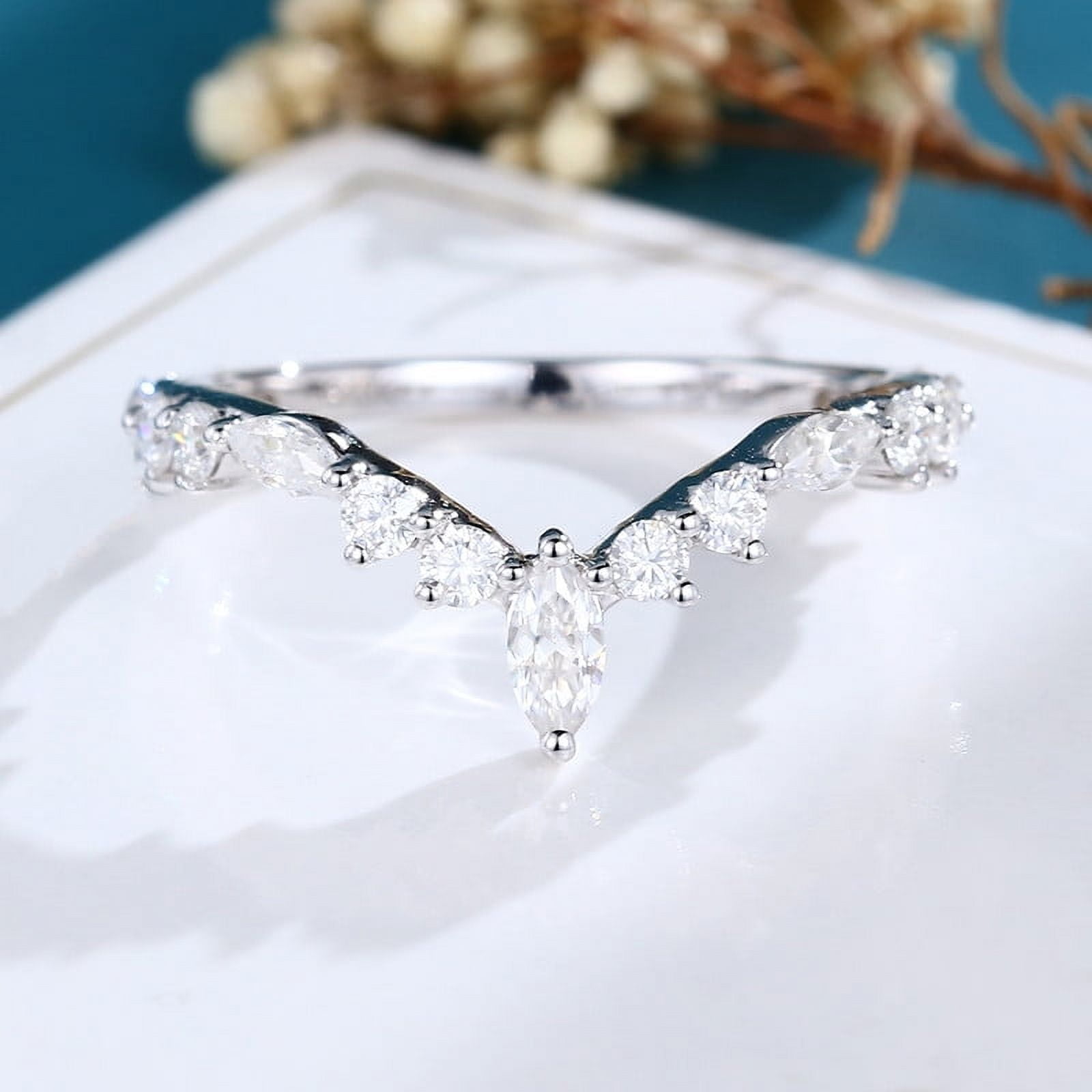 Elise Jewel 1.7 Ct Marquise Cut Diamond Ring for Women's - 14K White ...