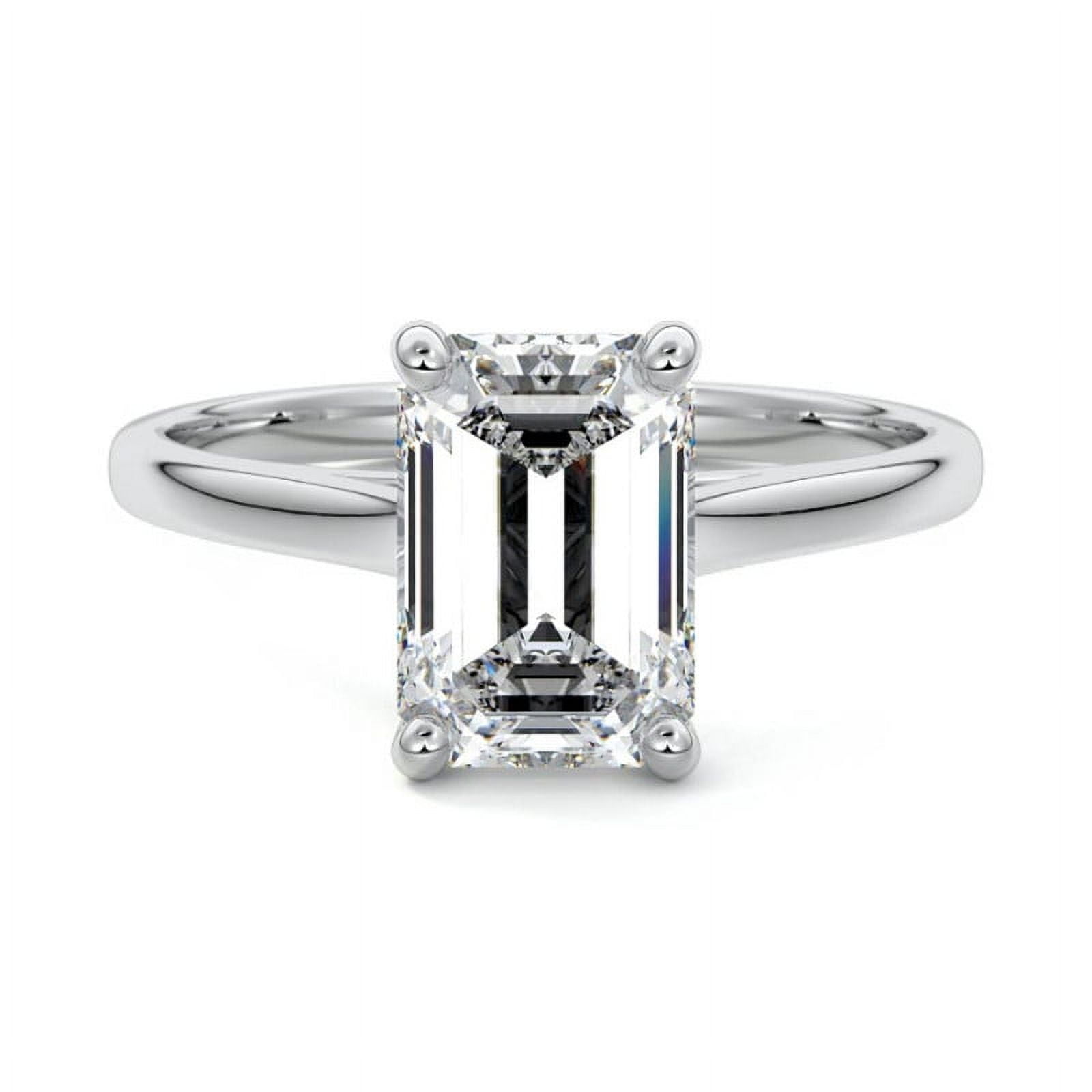 Elise Jewel 14K White Gold Plated 1.72 Ct Emerald Cut Wedding Diamond ...