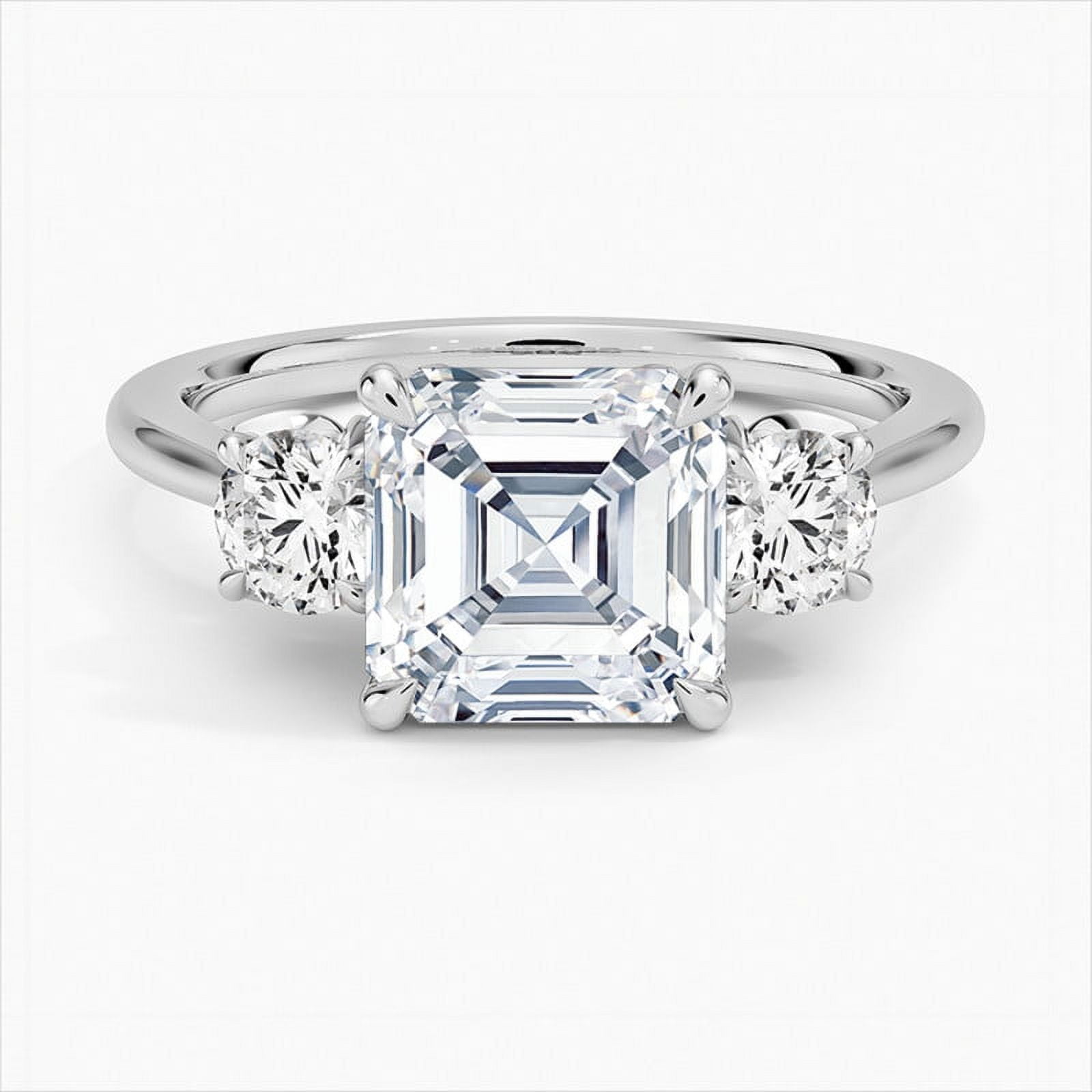 Elise Jewel 14K White Gold Plated 2.21 Ct Asscher Cut Diamond Rings ...
