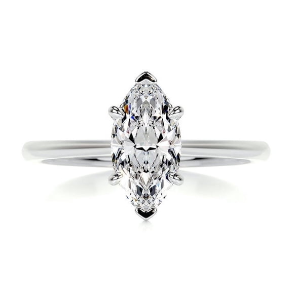 Elise Jewel 2.3 Ct Marquise Cut Diamond Wedding Ring - Lab-Created Simulated Diamond, 14K White Gold Plated - Engagement Ring for Women - Perfect for Gifting on Special Occasions and Celebration