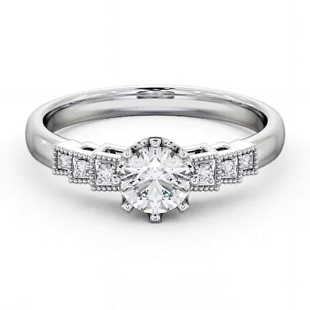 Elise Jewel 2 Ct Round Cut Diamond Ring - 14K White Gold Plated Wedding ...