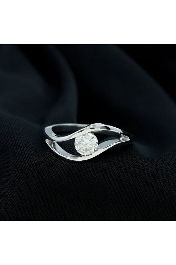 Brilliant 2.1 Ct VVS1/D Round Cut Lab Created Simulated Diamond Anniversary Ring - Stamped 14k Silver Diamond Wedding Ring - Women's Anniversary Gifts - Evil Eyes Ring