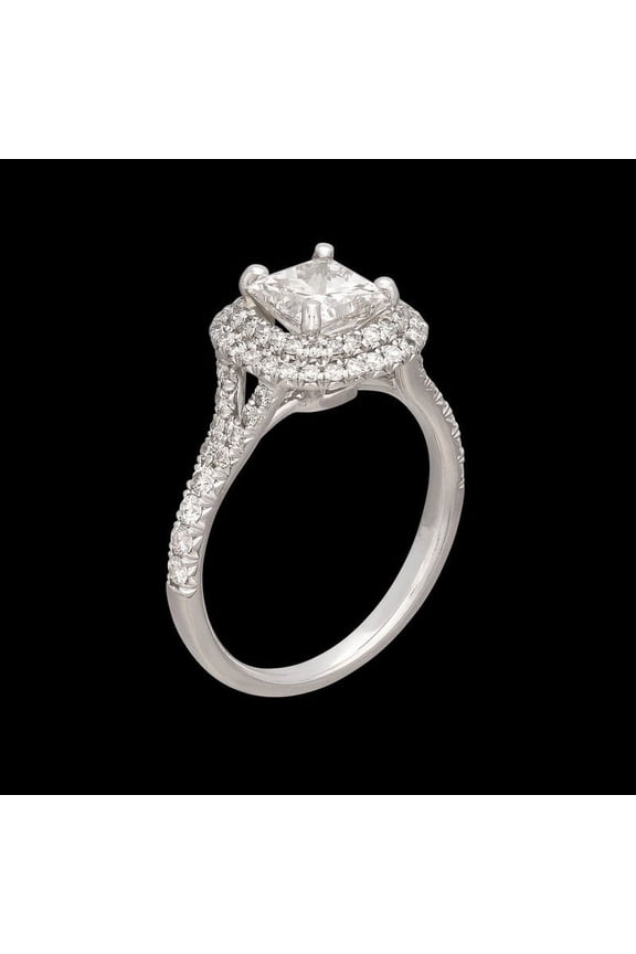 Princess Cut 2.2 Ct Diamond Rings - 14K White Gold Plated Rings - Double Halo Engagement Wedding Ring for Women's - Stackable Diamond Rings On Clearance - Special Occasion Rings for Her