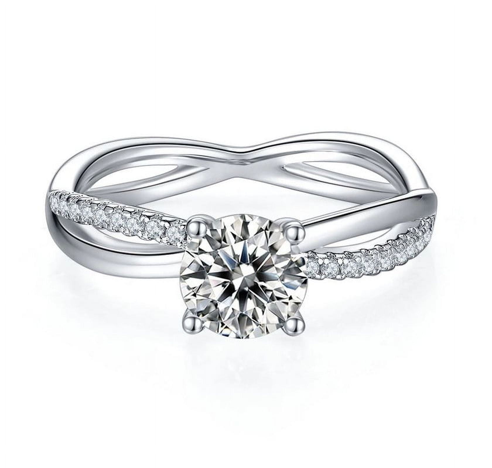 Anello Da Donna In Oro Bianco 18 Kt. Modello A Fascia Con Zirconi Gr. 3,83 - Gioielleria Roma - Foto 6