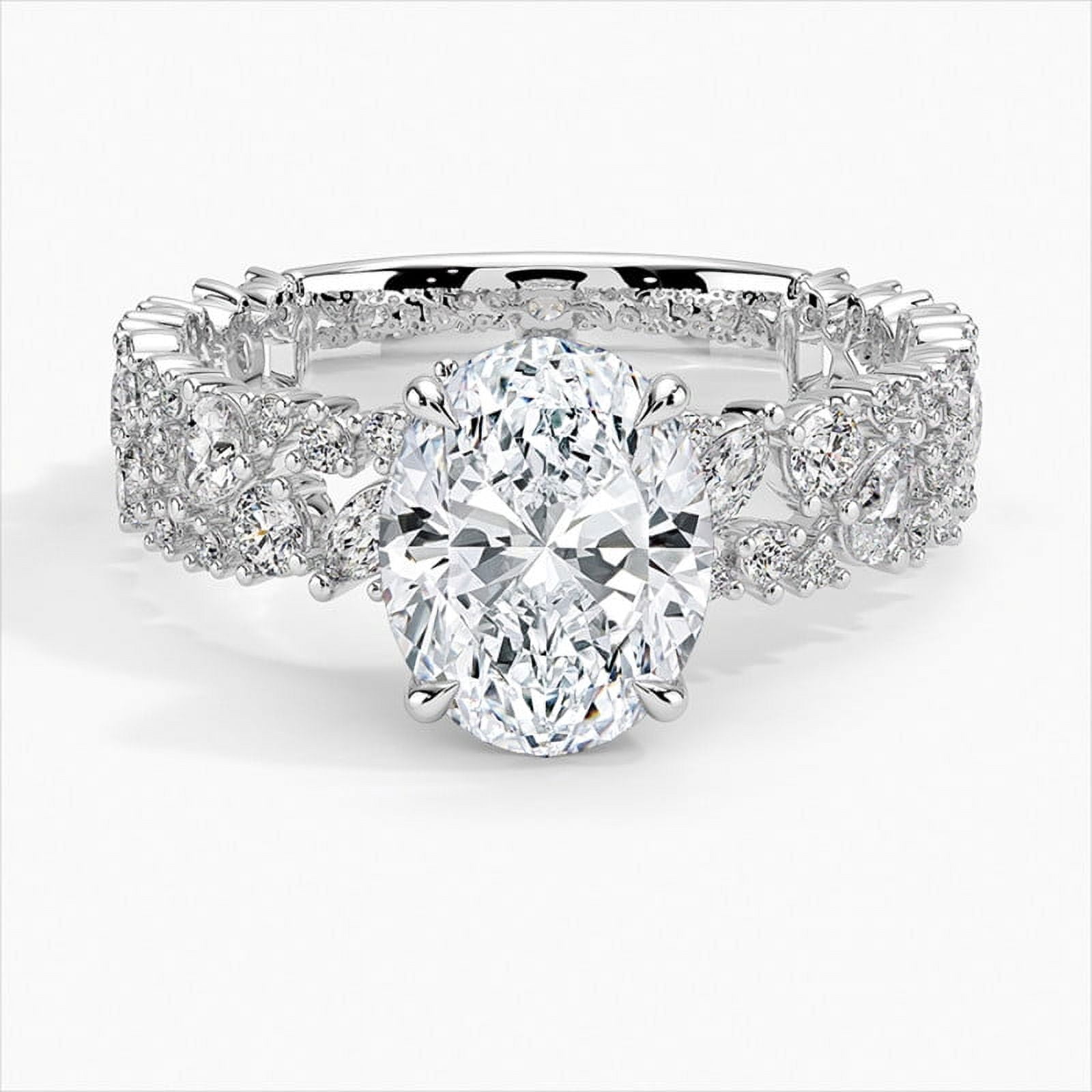 Elise Jewel Silver 14K White Gold Plated 2.02 Ct Excellent Oval Cut ...